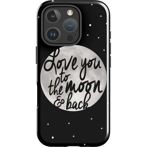 To The Moon And Back BW iPhone 16 Pro Impact Case